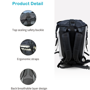 Sac à dos sec personnalisé étanche fermeture à glissière grande capacité 30L roll top voyage en plein air chasse décontracté Sport randonnée Camping sac - Product Image 4