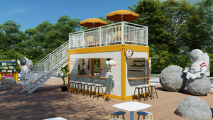 Conteneur de magasin miniature entièrement équipé de luxe de 10 pieds, 20 pieds, 40 pieds, prêt à l'emploi, préfabriqué, mobile, pour usage extérieur, <span class=keywords><strong>kiosque</strong></span> à café - Product Image 4