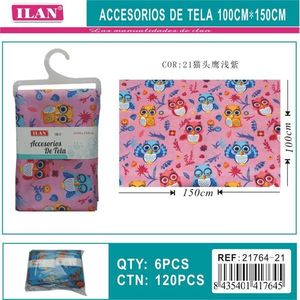 Accessorio in tessuto Ilan 100 cm x 150 cm con stampa di gufo rosa per lavori artigianali - Product Image 3
