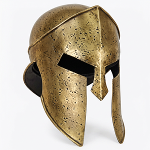 Casco de Guerrero Griego Espartano, Chapado en Oro, Latón con Acabado Envejecido, Talla Única, Accesorio de Disfraz Medieval para Cosplay, Decoración, Coleccionable - Product Image 1