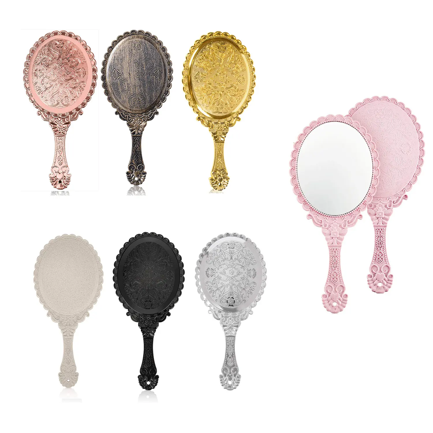 Ретро ручное зеркало для макияжа ручной декоративный Винтажный кружевной косметический портативный зеркало для путешествий