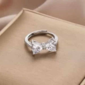 Vendita calda di tendenza alla moda anelli a fascia placcati in oro rosa da donna Asscher Cut cuore di drago zircone stile coreano all'ingrosso - Product Image 1