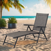 Chaise longue en métal de style moderne de haute qualité Mobilier de salle à manger d'extérieur polyvalent pour jardin, plage, parc ou restaurant