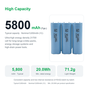 Batterie lithium-ion cylindrique Victpower INR21700-M58T 5000mAh à très haute capacité, 1000+ cycles pour l'électronique grand public - Product Image 2