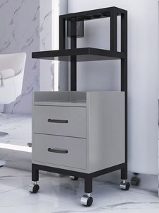 Modern Luxury White and Black Hairdressing Cart <b>Trolley</b> Metal Stainless Steel <b>Trolley</b> Cabinet - Product Image 2