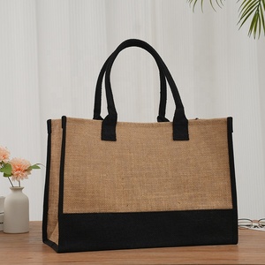 Jing Chuan bán buôn số lượng lớn tùy chỉnh đay Túi thị trường bao Sling chai đồ trang sức phong cách màu in logo đay Tote Túi - Product Image 3