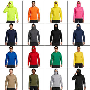 T-shirt à <span class=keywords><strong>capuche</strong></span> <span class=keywords><strong>noir</strong></span> à manches longues haute visibilité réfléchissant, respirant UPF Birdseye avec masque pour les travailleurs du bâtiment - Product Image 6