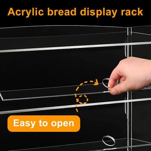 <span class=keywords><strong>Vitrine</strong></span> de pâtisserie acrylique transparente <span class=keywords><strong>vitrine</strong></span> de boulangerie amovible de comptoir de magasin de pain - Product Image 4