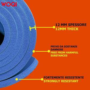 Tapis de yoga Woqi 6 mm d'épaisseur, en caoutchouc antidérapant, bleu marine, pour la gym, les exercices et l'usage domestique - Product Image 2
