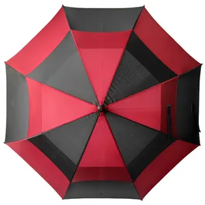 Promotional windproof vented automatic pint ads two layers golf umbrella business umbrella
