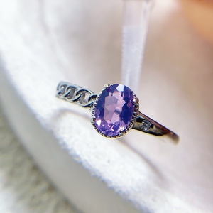 Bague en argent sterling 925 avec améthyste lavande naturelle, pierre précieuse violette ovale 5x7mm, pierre de naissance de février, bijoux romantiques, vente en gros - Product Image 4