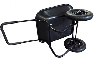 Brouette en plastique polyéthylène de 65 L avec cadre séparé à 2 roues, emballée dans une boîte pour une utilisation en jardin, en cour et en construction, provenant d'un fabricant OEM - Product Image 4