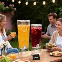 Carafe à eau froide en plastique, design nordique, compatible réfrigérateur, avec robinet, grande capacité, pour camping extérieur, utilisable pour eau bouillante