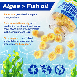 OEM Vegan senza zucchero Omega-<span class=keywords><strong>3</strong></span> Gummies 1000mg curcuma Omega <span class=keywords><strong>3</strong></span> Gummies ripieni di alghe DHA EPA vitamine a zinco e MSM - Product Image 3
