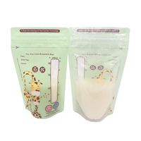 Sac de conservation du lait maternel de haute qualité, personnalisé, à imprimé animal, avec capteur thermique, debout, sans BPA, pré-stérilisé
