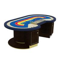 Table de jeu de casino en bois YH, modèle Baccarat, avec boîte de rangement intégrée en acier inoxydable, 260x140x78cm, ensemble combiné 3-en-1, offre spéciale
