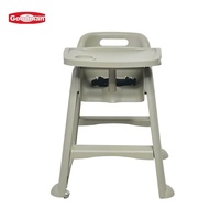 Chaise haute pour bébé en plastique PP transparent/gris, modèle TR3015, marque Goodman, pour restaurants, cafés et hôtels