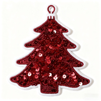 Patch brodé en sequins personnalisé pour arbre de Noël, à coudre sur les vêtements