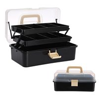 Boîte de rangement multifonctionnelle en verre à 3 niveaux avec séparateurs réglables, poignée portable, pour ustensiles de table, 150 ml