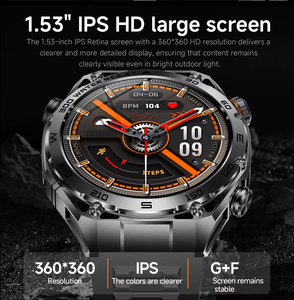 Reloj Inteligente Resistente para Exteriores 2026, Pantalla Grande de <span class=keywords><strong>1</strong></span>.53'', Batería de 1000 mAh, Resistente al Agua IP67, Monitor de Sueño, Correa de Gel de Sílice - Product Image 2