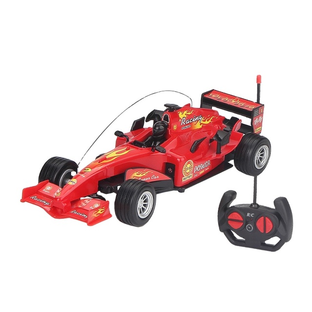 SUNSEED 4-Channel Remote Control Lithium Battery Electric Plastic 1:18 Scale Red Racing Car Light Sound-Inertial Power Friction