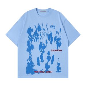 Haute qualité unisexe surdimensionné 100% coton graphique t-shirts hommes 3D Graffiti impression décontracté tricoté tissu solide jet d'encre t-shirt haut - Product Image 3