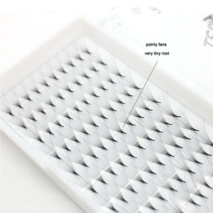 3D 4D 6D 8D 10D pre-made extension per ciglia ventaglio C CC D arricciatura a forma piatta con gambo corto per ventole di volume per ciglia base ppinty - Product Image 4