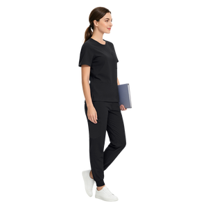 Conjunto Deportivo de Rayón para Mujer, Cuello Redondo, Talla Pequeña, Estilo Coreano, Elegante, Sostenible y Ecológico, Ropa de Primavera y Otoño 46002 - Product Image 1