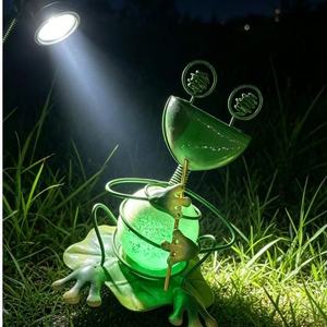 3 figurines de grenouilles en fer forgé à la main, revêtement en poudre, décoration moderne pour jardin et festivals en extérieur - Product Image 2