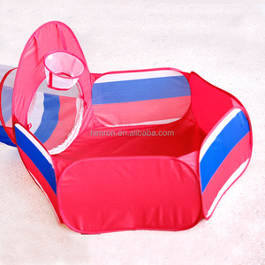 Tente de jeu princesse à rayures pour enfants 3pc Sports Toy Ball Pit avec World Playhouse pour garçons et filles - Product Image 5