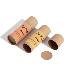 Eco-Friendly Paperboard Lip Balm <strong>Container</strong> Deodorant Skincare <strong>Type</strong> Custom Logo Kraft Paper <strong>Push</strong>-Up Lip Balm Packaging Tube - Product Image 2