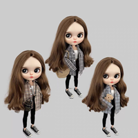 Nouveauté, vêtements de poupée BJD de haute qualité faits à la main, 30 cm, échelle 1/6, chemise à carreaux, blouse, leggings, pantalon pour poupées de 30 cm