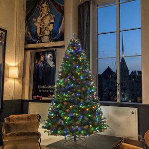 Nouvel arbre de Noël extérieur de haute qualité en PE PVC écologique avec lumières LED, base de support et décorations de glace et de neige - Product Image 3