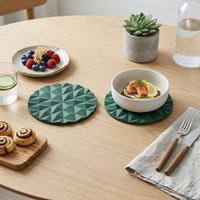 Tapis en silicone vert E-Top pour boissons, tapis de table antidérapant, sous-verres antiadhésifs, essentiels de cuisine, tapis résistant à la chaleur pour tasses et casseroles