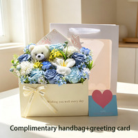 Boîte à enveloppes de luxe en amidon de maïs, ornements d'ours en fleurs de savon, cadeau de mariage romantique, décoration de bureau, 6 couleurs