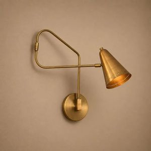Applique murale LED réglable en laiton, style Mid-Century italien, avec abat-jour en cristal perforé, luminaire décoratif moderne pour intérieur - Product Image 3