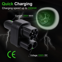 Chargeur EV CCS2 vers Tesla Adaptateur Convertisseur 200A 1000V 200KW pour Modèle 3/X/Y/S CCS COMBO 2 EV Convertisseur de Charge Adaptateur Électrique