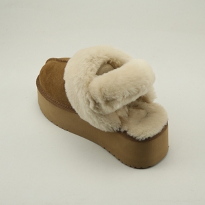 <span class=keywords><strong>Pantofole</strong></span> <span class=keywords><strong>donna</strong></span> caviglia Indoor doppia faccia fodera in pelle di pecora suola EVA punta chiusa - Product Image 4