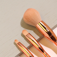 Ensemble de pinceaux de maquillage or rose en galvanoplastie 8/10/15/30 pièces haut de gamme contour de poudre végétalienne fond de teint liquide plat pinceaux de maquillage