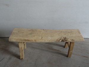 Banc long rustique simple en bois vieilli naturel de style antique vintage, très demandé - Product Image 5