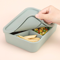 Boîte de rangement en silicone pour le déjeuner au micro-ondes sans Bpa personnalisable Bento grande boîte à lunch pour enfants adultes