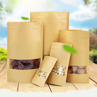 Sachet Doypack Kraft Personnalisé avec Fermeture Éclair, Qualité Alimentaire, Impression sur Papier, avec Fenêtre