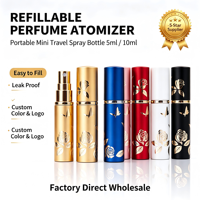 Vente en gros : Atomiseur de parfum en verre personnalisé avec logo, flacon de voyage rechargeable, bouchon à vis doré mat, stylo de parfum portable à mécanisme rotatif
