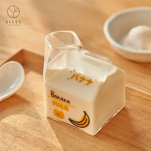 Personalizzato Eco bambini trasparente latte pianura forma di vetro scatola di cartone di latte bere tazza 3060