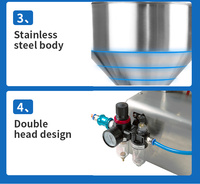 Machine de remplissage automatique commerciale à double tête de 50 à 500 ml pour boissons, miel, beurre de cacahuète, crème, shampoing, à entraînement pneumatique