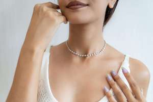 Collar de tenis de plata 925 con moissanita de corte redondo engastada en bisel, elegante, para aniversario, boda, fiesta, regalo de joyería para mujer - Product Image 4