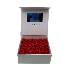 7 inch HD auto play LCD video play paper cardboard Valentine's Day gift packing box for nice celebration and memory