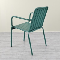 Fauteuil de salle à manger moderne vert aluminium métal Vente en gros LL pour chambre à coucher utilisation parc empilable jardin chaise de café salon