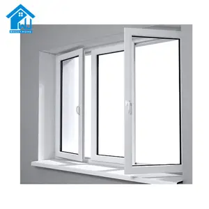 Ventanas de aluminio con revestimiento de madera, oriel con persianas, ventanas abatibles