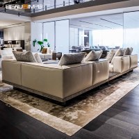 Vente directe d'usine, canapé extensible moderne en cuir italien, meubles sectionnels pour appartement, mobilier de luxe pour salon